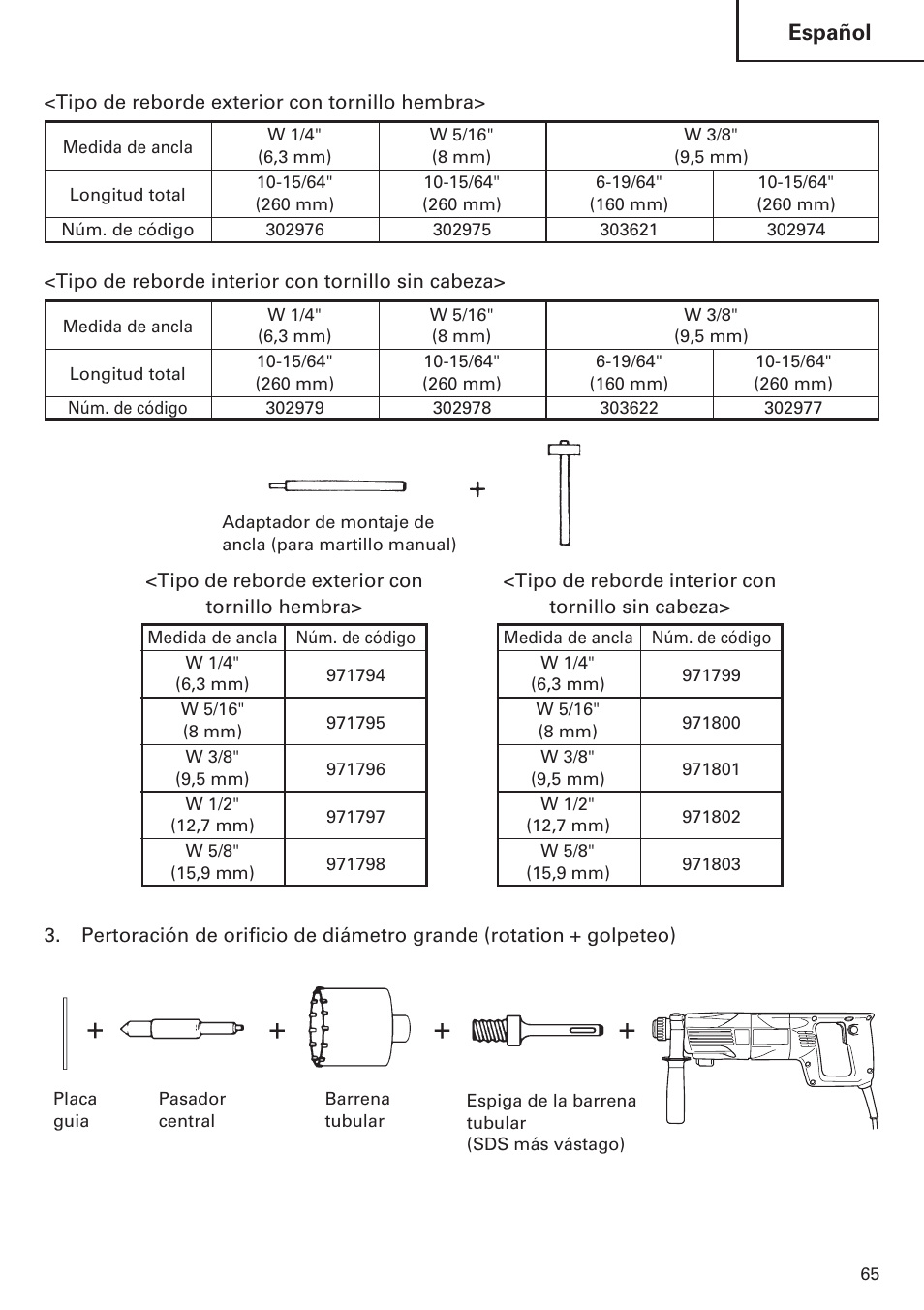 Español | Hitachi Koki USA DH 24PE User Manual | Page 65 / 72