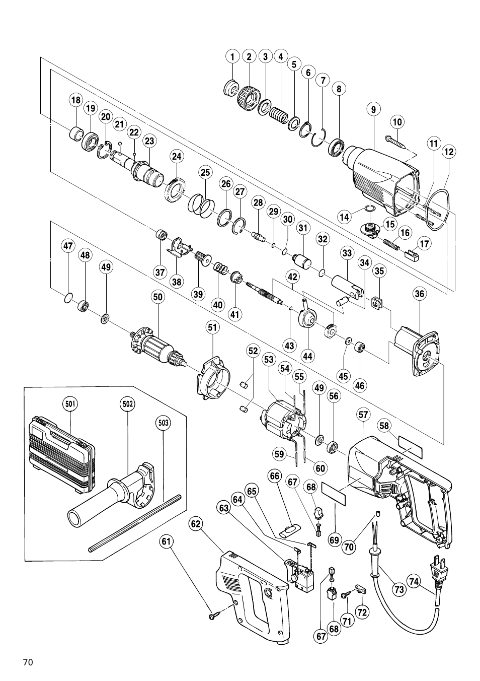 Hitachi Koki USA DH 24PE User Manual | Page 70 / 72