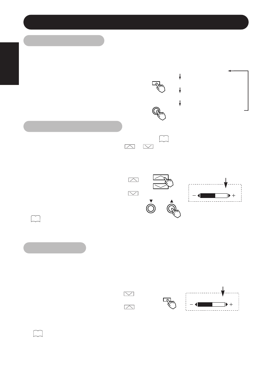 Operating instructions (continued), Input selection, Volume adjustment | Sound mute, English | Hitachi Koki USA CMP4120HDUS User Manual | Page 19 / 38