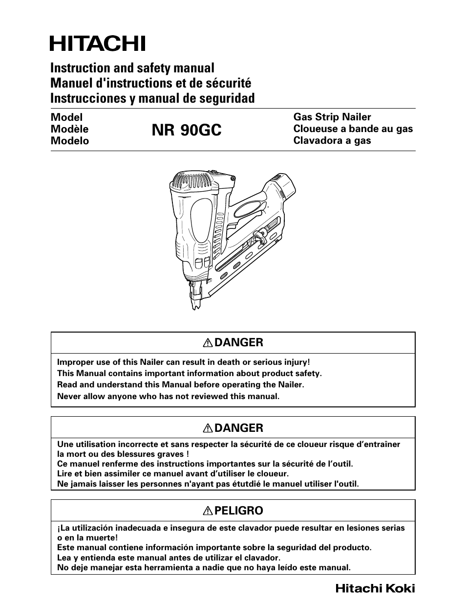 Hitachi Koki USA NR 90GC User Manual | 64 pages