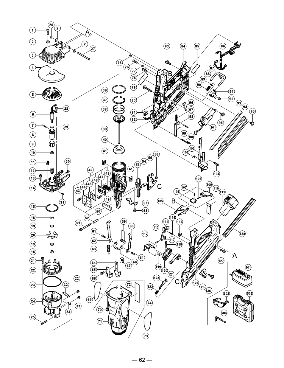 Hitachi Koki USA NR 90GC User Manual | Page 62 / 64