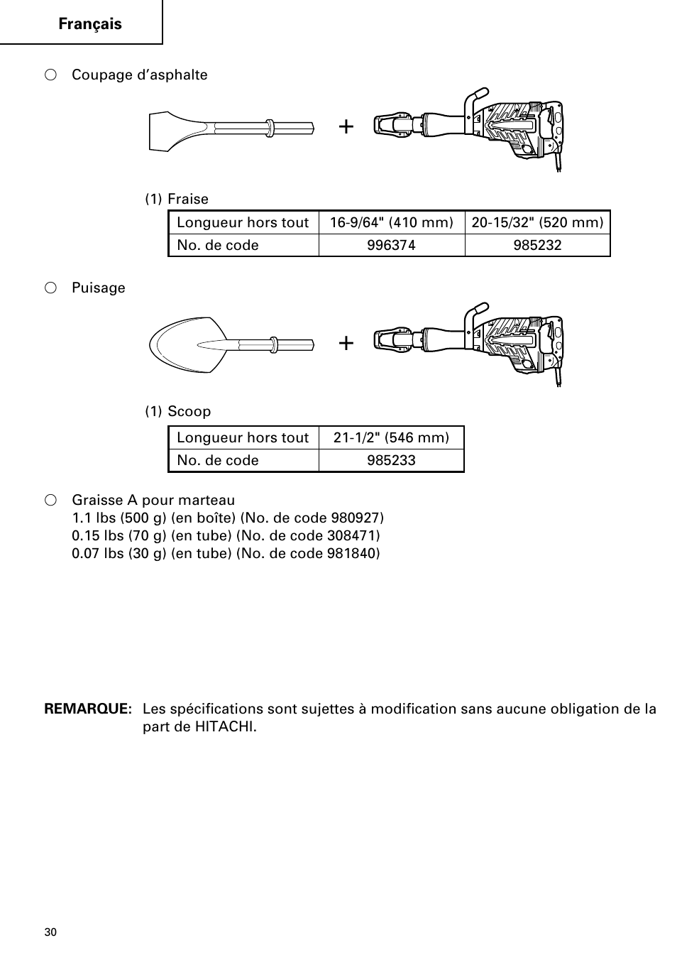 Hitachi Koki USA H 65SD2 User Manual | Page 30 / 48