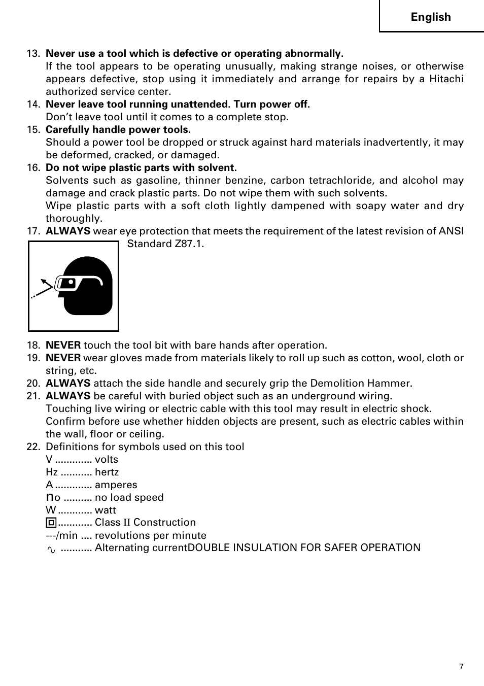 Hitachi Koki USA H 65SD2 User Manual | Page 7 / 48