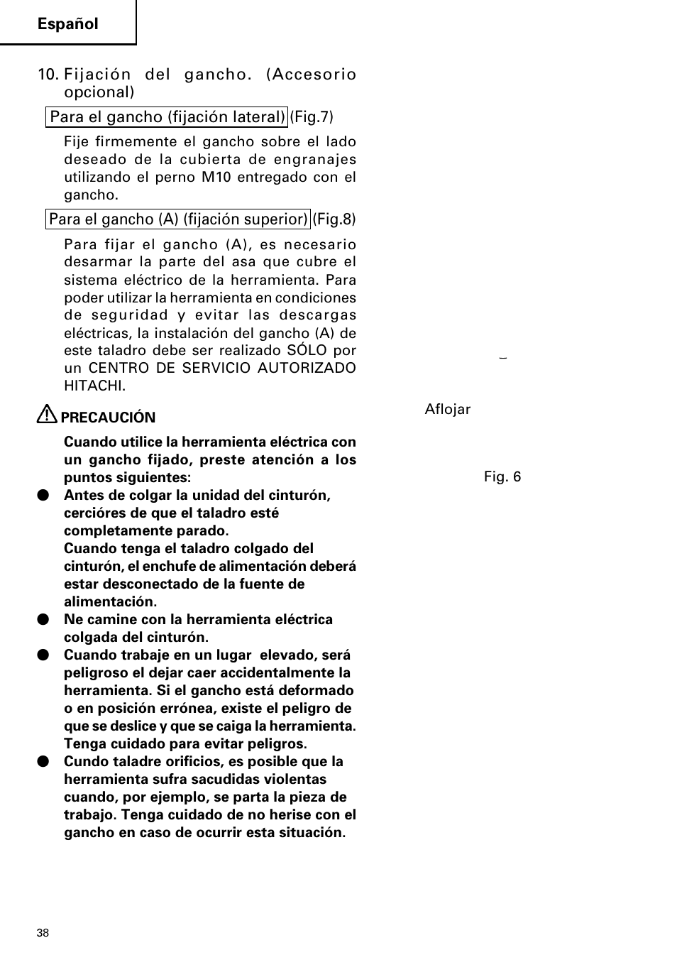 Hitachi Koki USA D 10VH Drill User Manual | Page 38 / 44