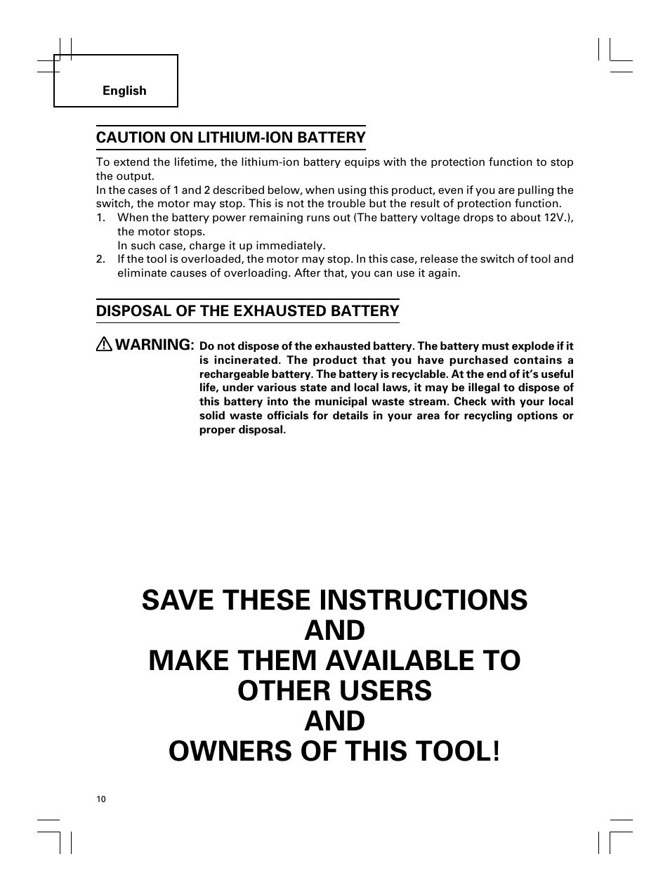 Hitachi Koki USA DS 18DL User Manual | Page 10 / 88