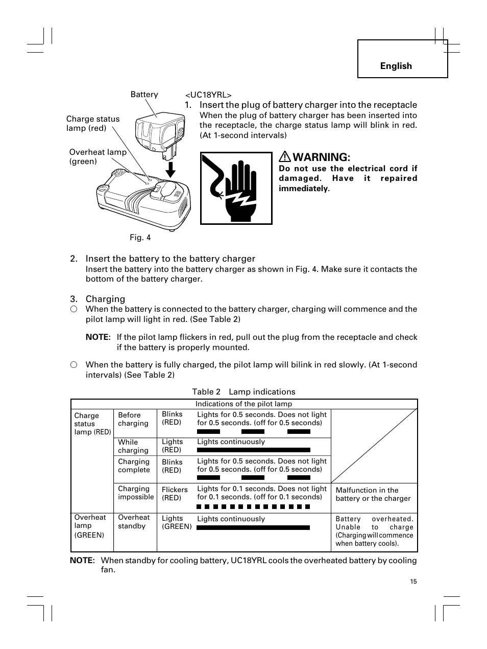 Warning | Hitachi Koki USA DS 18DL User Manual | Page 15 / 88