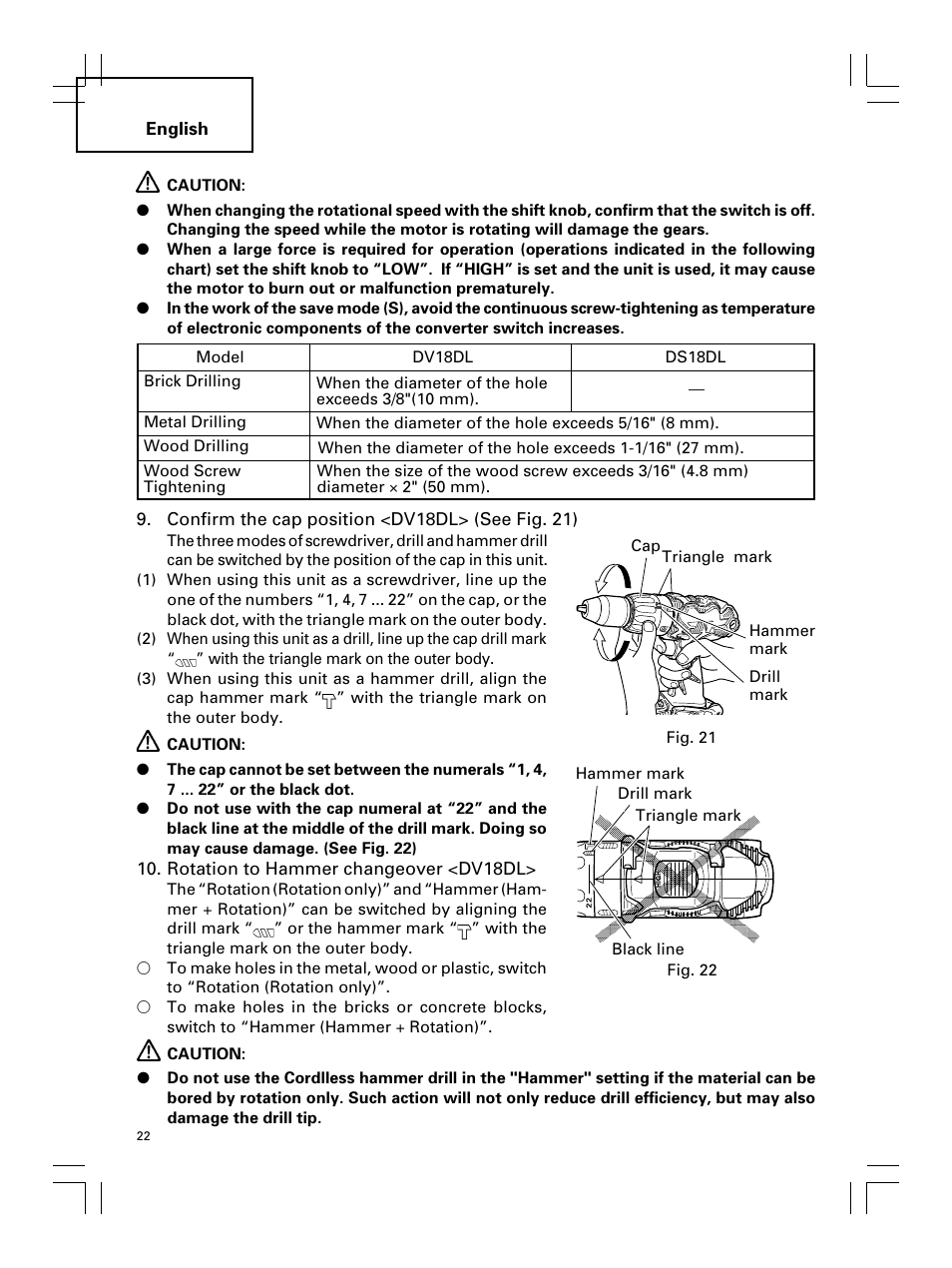 Hitachi Koki USA DS 18DL User Manual | Page 22 / 88