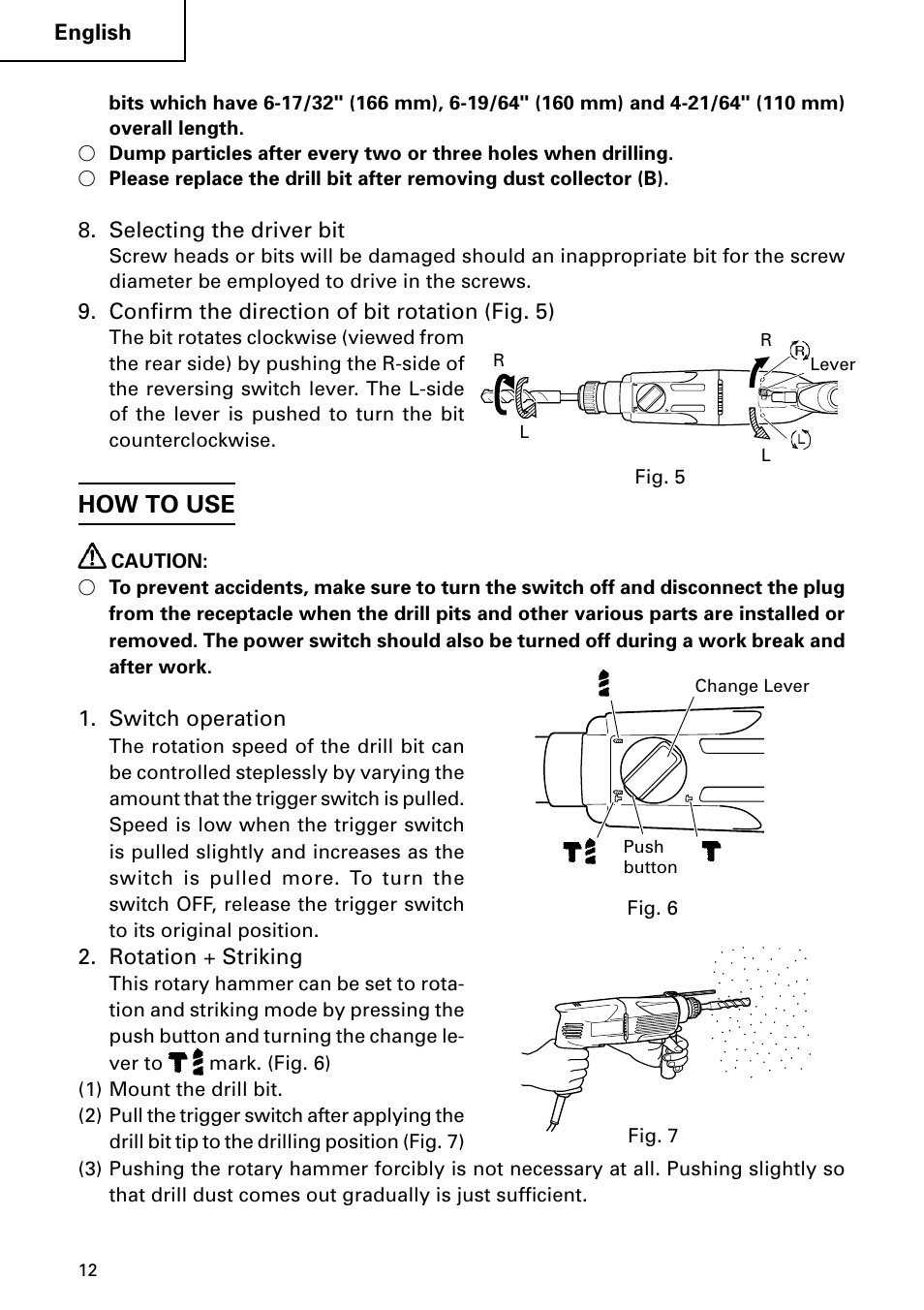 How to use | Hitachi Koki USA DH 24PC User Manual | Page 12 / 72