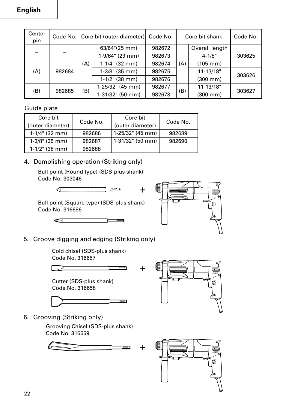 English | Hitachi Koki USA DH 24PC User Manual | Page 22 / 72