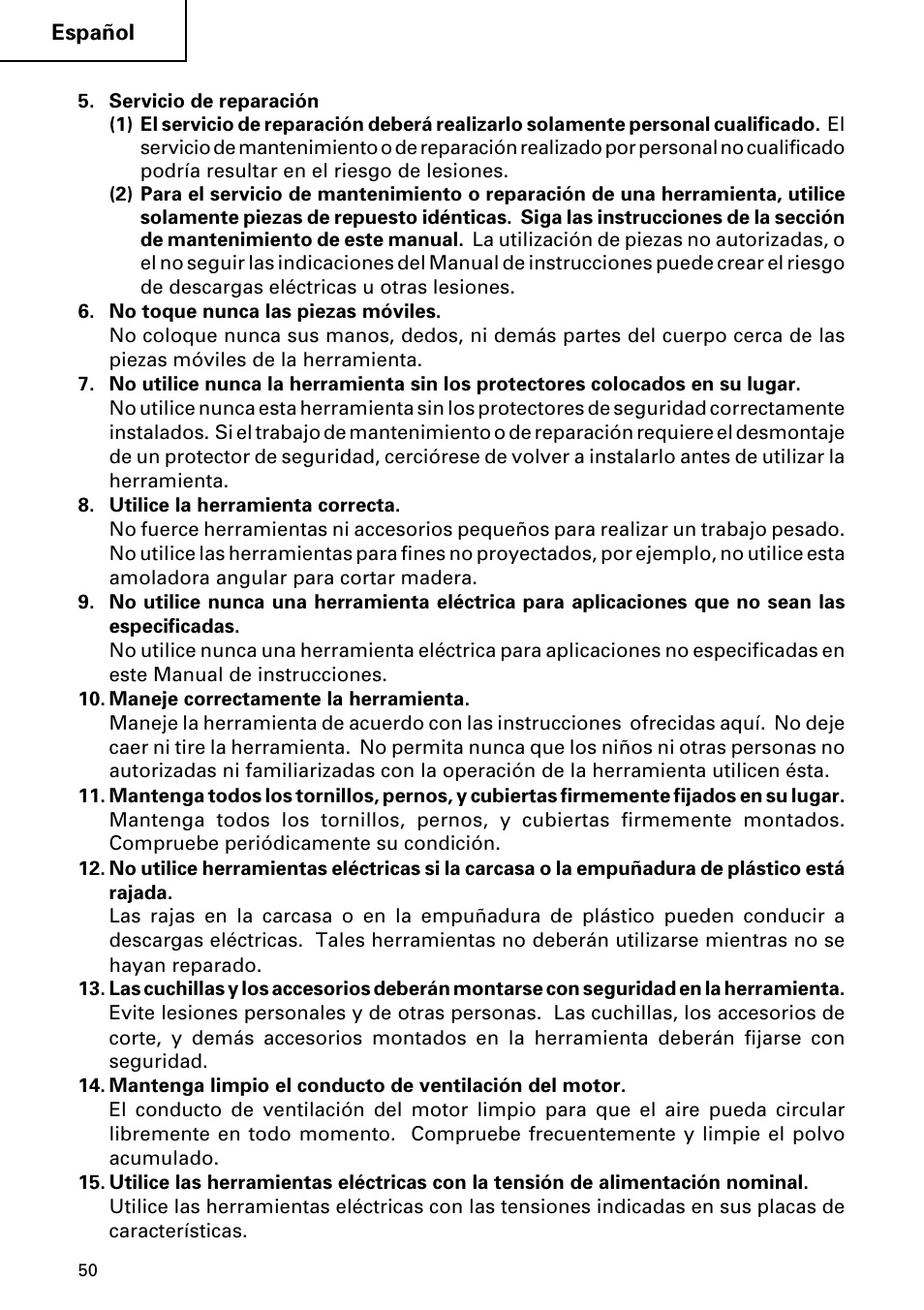 Hitachi Koki USA DH 24PC User Manual | Page 50 / 72