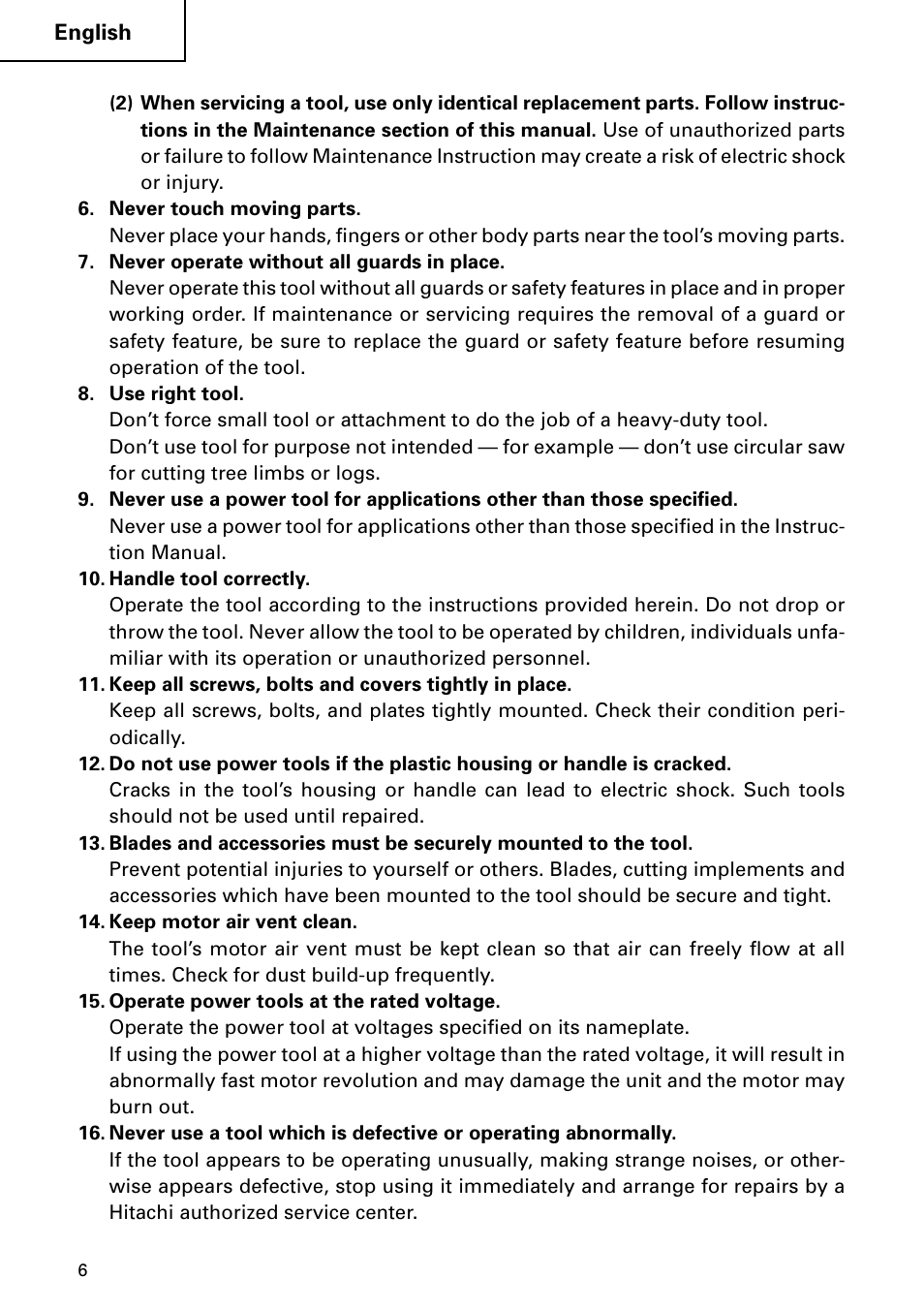 Hitachi Koki USA DH 24PC User Manual | Page 6 / 72