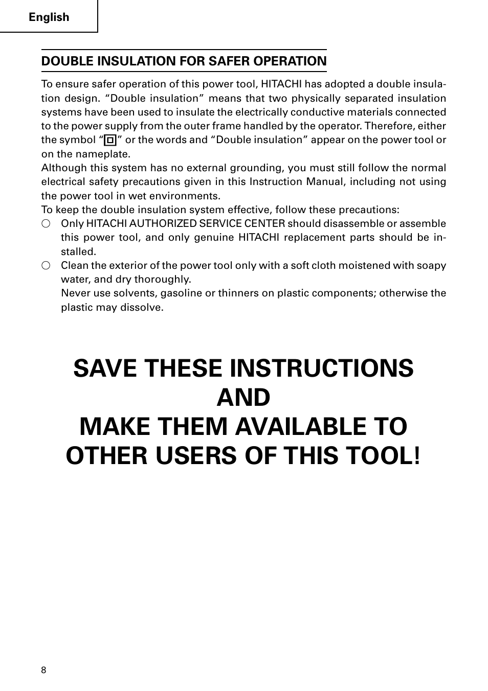 Hitachi Koki USA DH 24PC User Manual | Page 8 / 72
