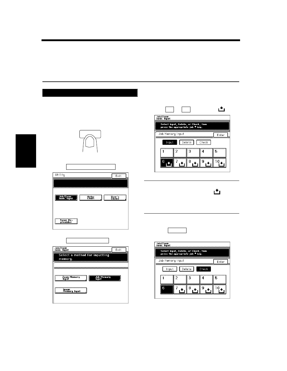 Job memory input and job recall, Job memory input | Hitachi Koki USA 52 User Manual | Page 134 / 207