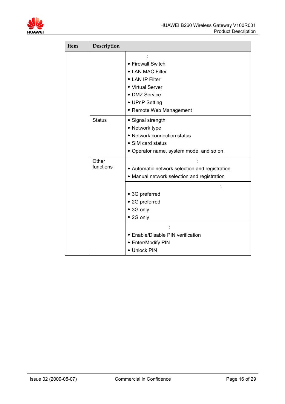 Huawei B260 Wireless Gateway  V100R001 User Manual | Page 15 / 28
