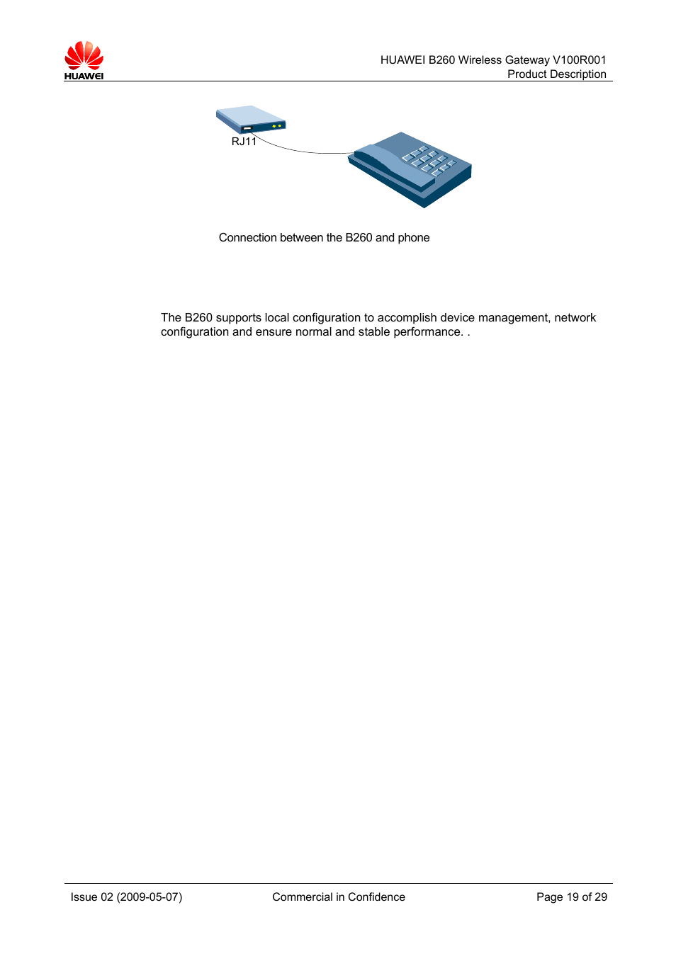 3 local management and maintenance | Huawei B260 Wireless Gateway  V100R001 User Manual | Page 18 / 28