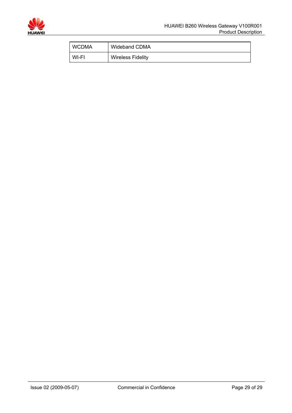 Huawei B260 Wireless Gateway  V100R001 User Manual | Page 28 / 28