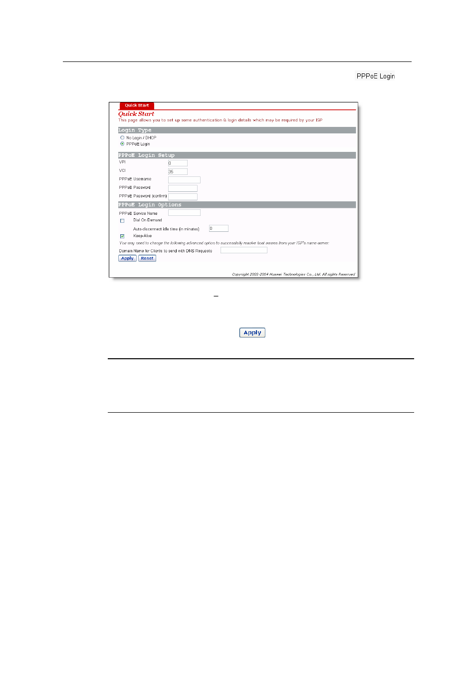 2 wan setting | Huawei ADSL2+Broadband Router Aolynk DR814 User Manual | Page 19 / 77