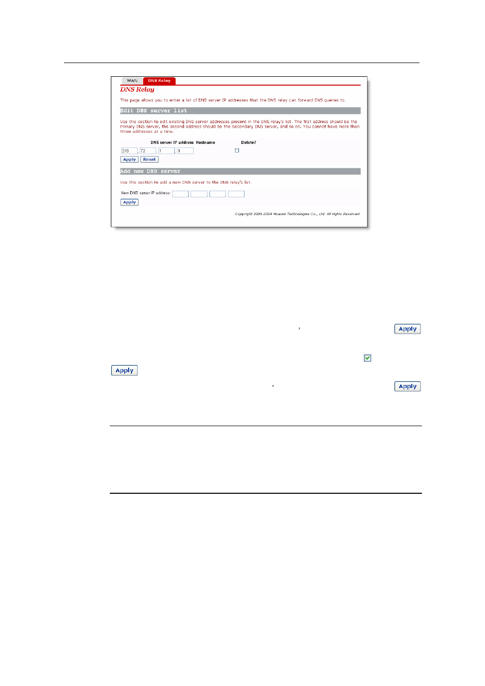 4 lan setting | Huawei ADSL2+Broadband Router Aolynk DR814 User Manual | Page 22 / 77