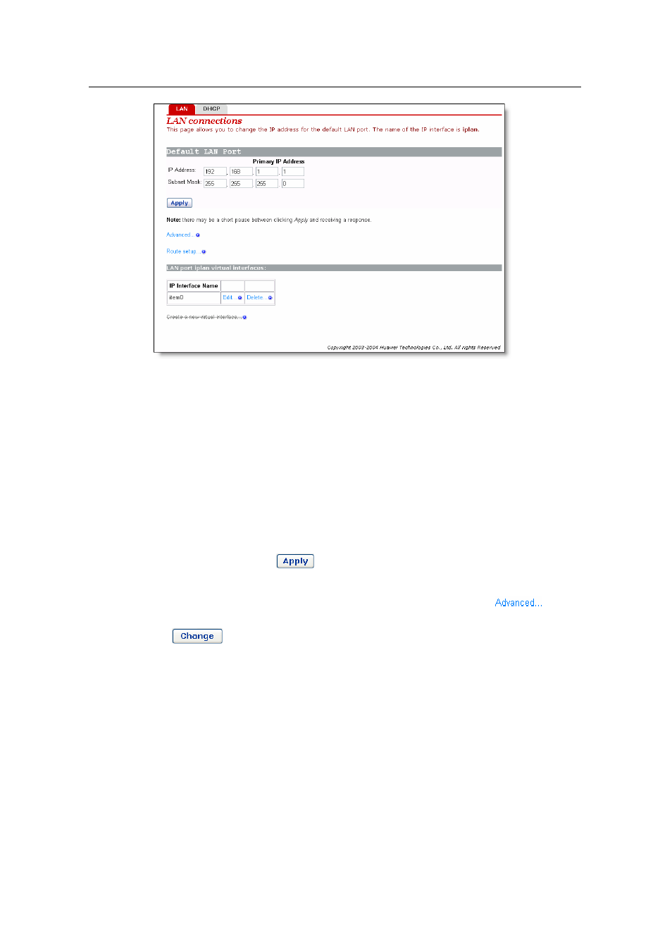 Huawei ADSL2+Broadband Router Aolynk DR814 User Manual | Page 23 / 77