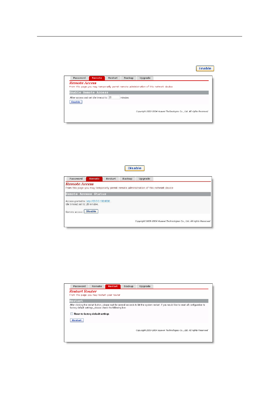 16 restart router | Huawei ADSL2+Broadband Router Aolynk DR814 User Manual | Page 42 / 77