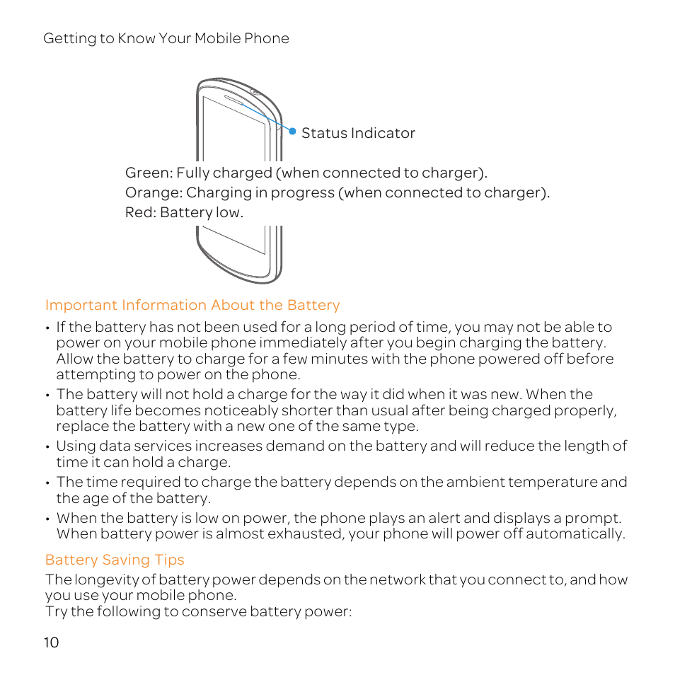 Important information about the battery, Battery saving tips | Huawei U8800-51 User Manual | Page 15 / 83