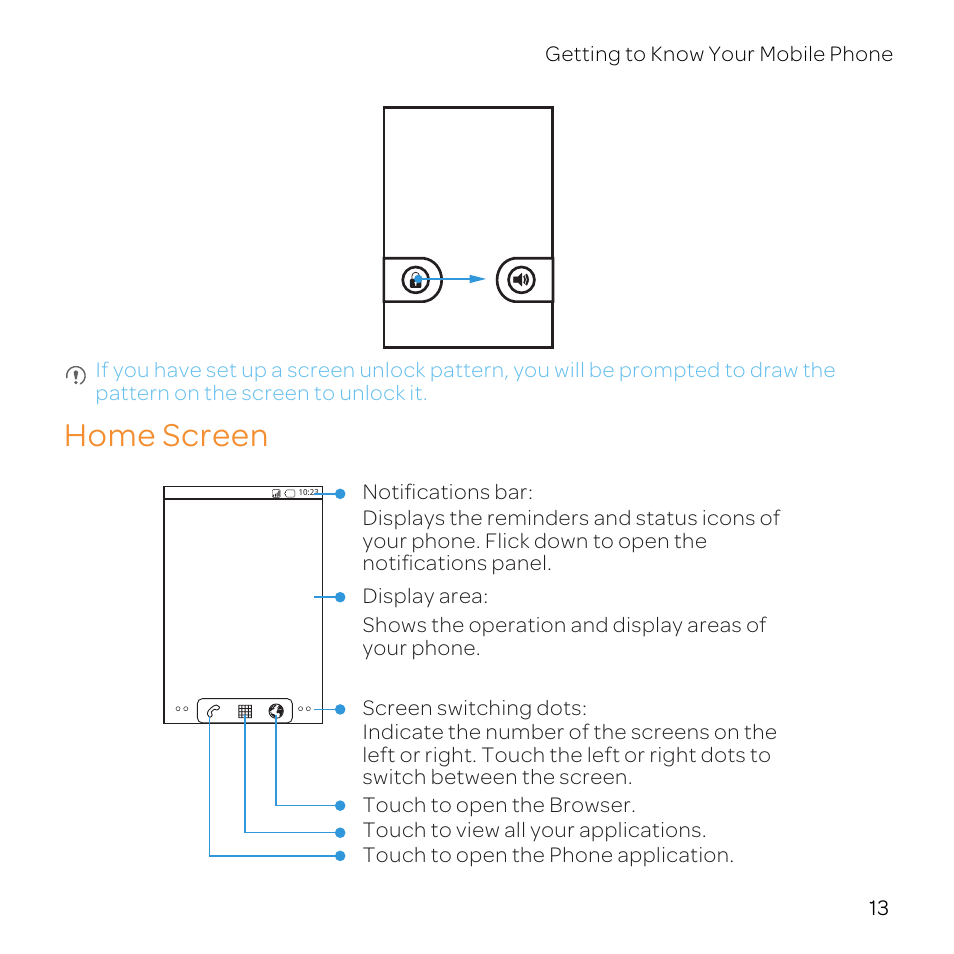 Home screen | Huawei U8800-51 User Manual | Page 18 / 83