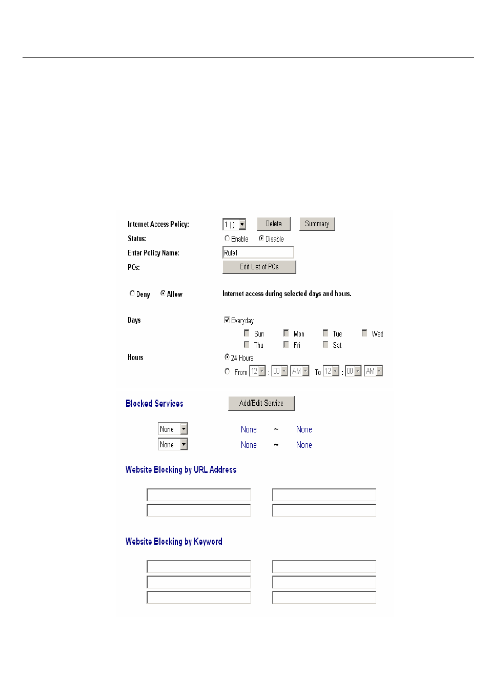 8 advanced applications, 9 security, 1 access policy | Huawei AOLYNK WDR814IG User Manual | Page 41 / 63