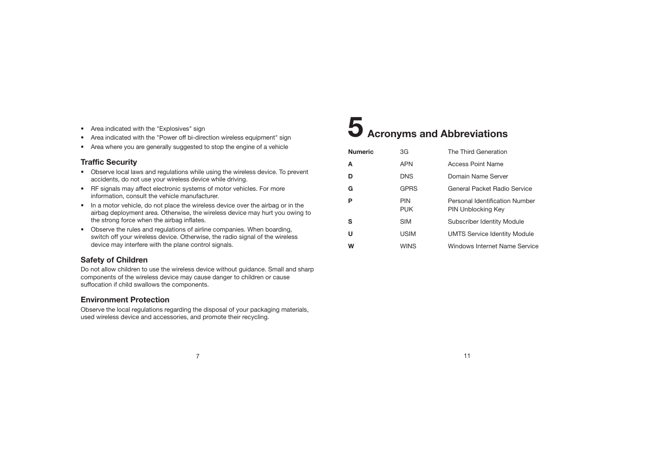Acronyms and abbreviations | Huawei DiGi Broadband HSDPA USB E219 User Manual | Page 11 / 20