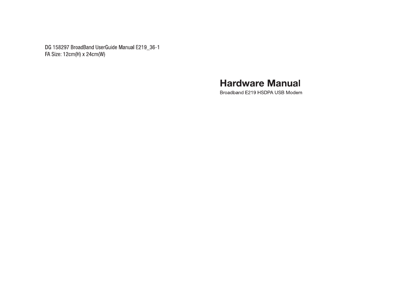 Huawei DiGi Broadband HSDPA USB E219 User Manual | Page 2 / 20
