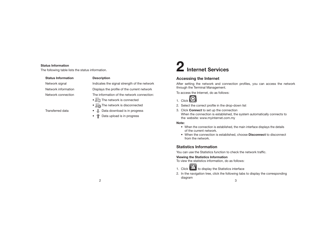 Internet services | Huawei DiGi Broadband HSDPA USB E219 User Manual | Page 20 / 20