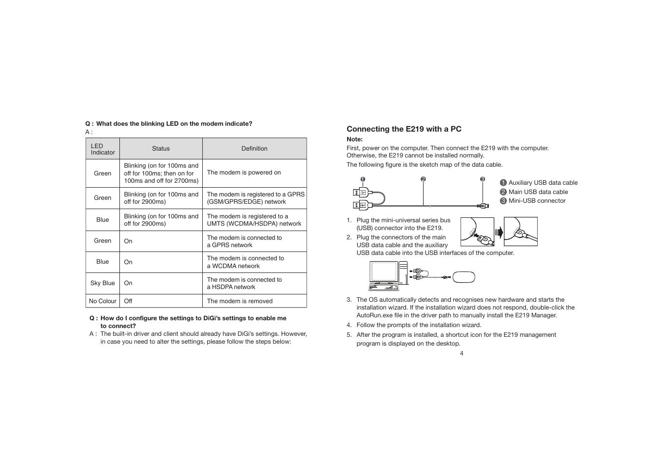 Huawei DiGi Broadband HSDPA USB E219 User Manual | Page 8 / 20