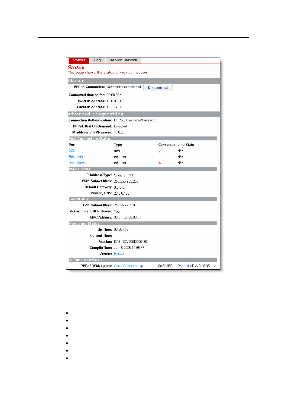 Status, 1 status | Huawei DR814Q User Manual | Page 43 / 110