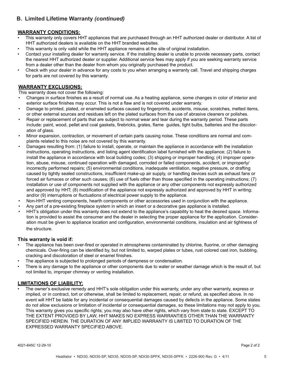 Heatiator NDI30-SP User Manual | Page 5 / 42