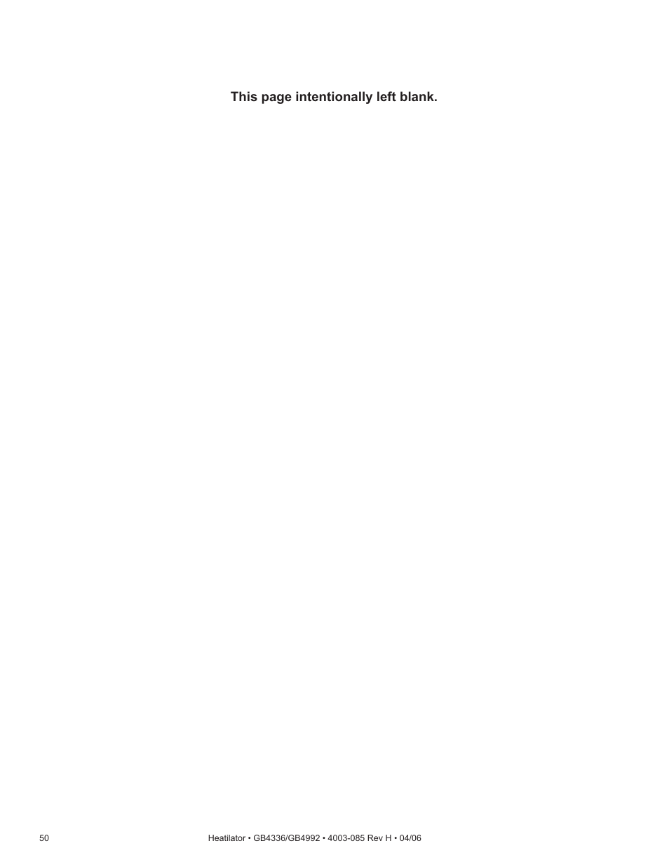 This page intentionally left blank | Heatiator Heatilator GB4336 User Manual | Page 50 / 52
