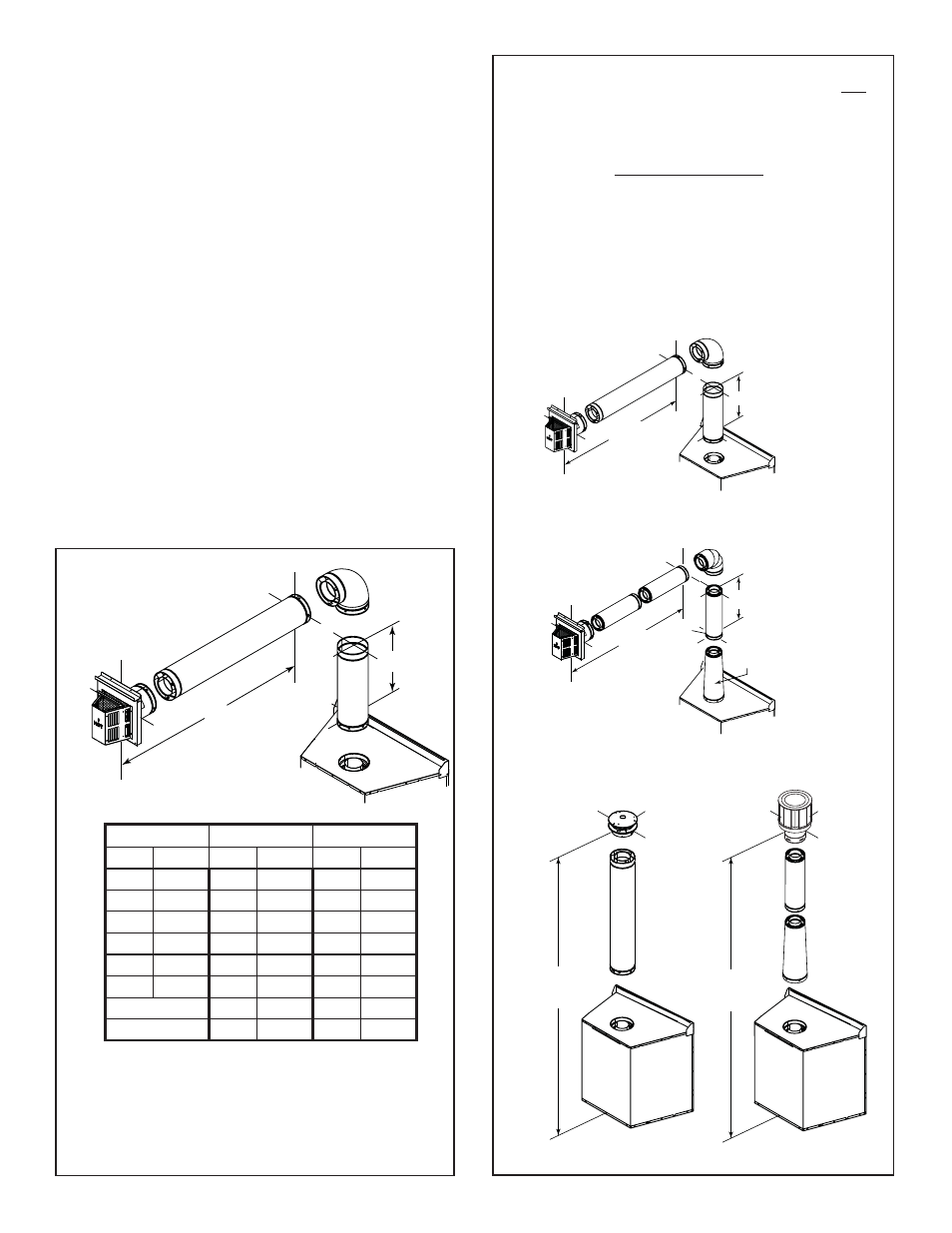 E. vent diagrams, Top vent - horizontal termination, One elbow | Heatiator Heatilator Evolution NEVO4236I NEVO3630I User Manual | Page 25 / 75