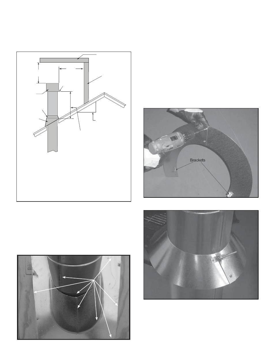 G. install metal roof flashing, H. assemble and install storm collar | Heatiator Heatilator Evolution NEVO4236I NEVO3630I User Manual | Page 45 / 75