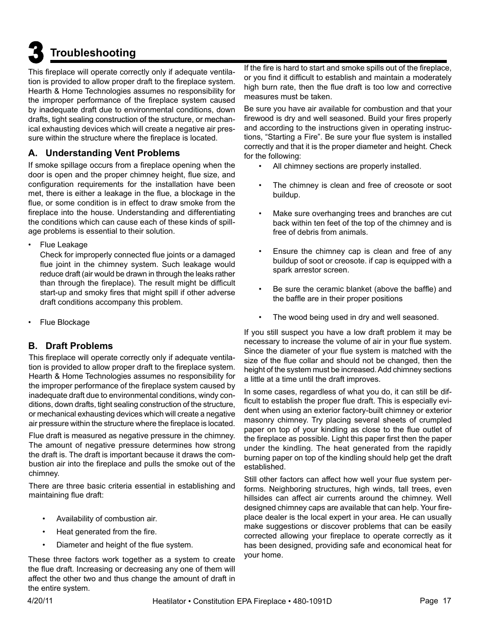 Troubleshooting | Heatiator C40 User Manual | Page 17 / 71