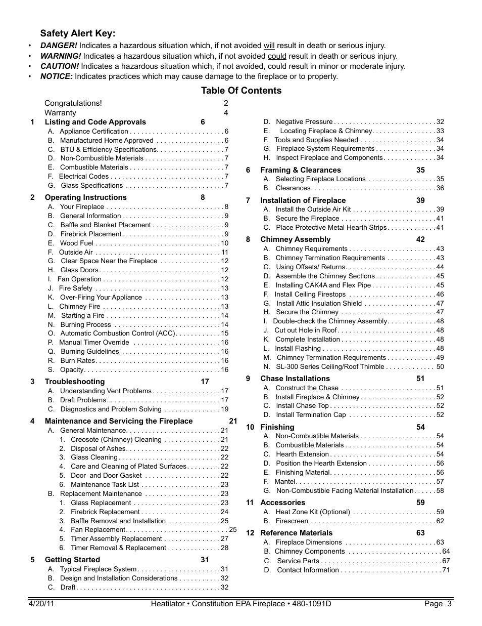 Heatiator C40 User Manual | Page 3 / 71