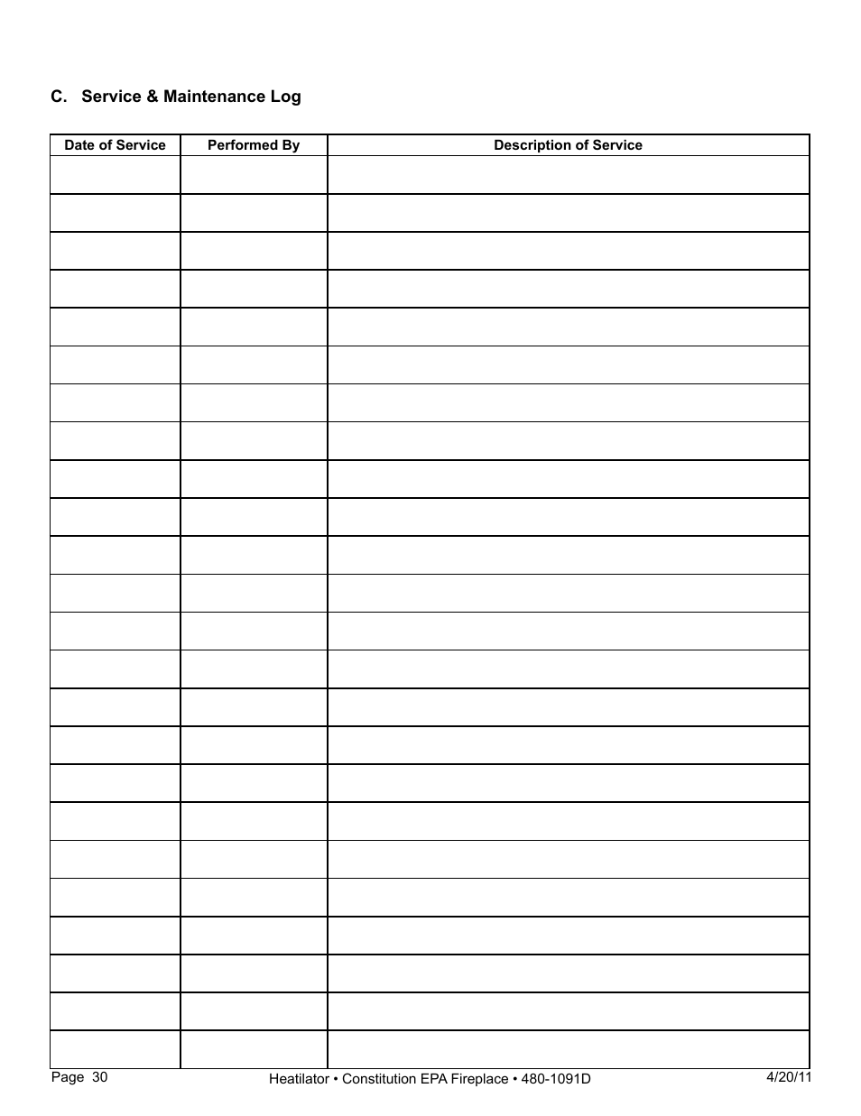 Heatiator C40 User Manual | Page 30 / 71
