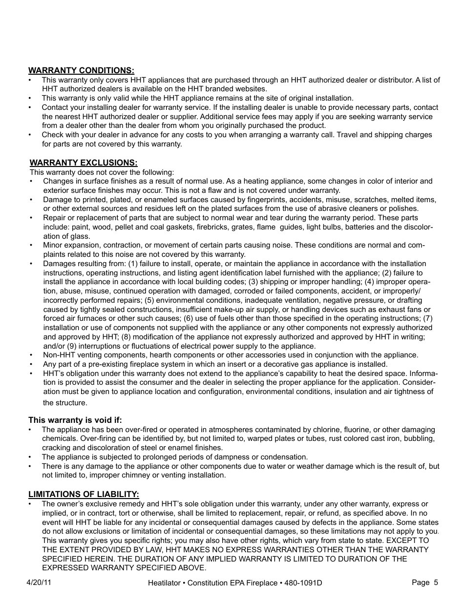 Heatiator C40 User Manual | Page 5 / 71
