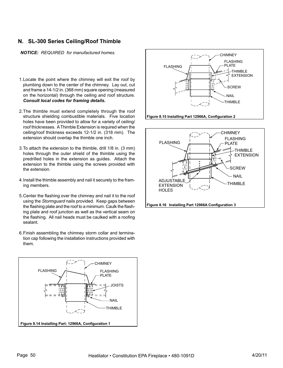 N. sl-300 series ceiling/roof thimble | Heatiator C40 User Manual | Page 50 / 71