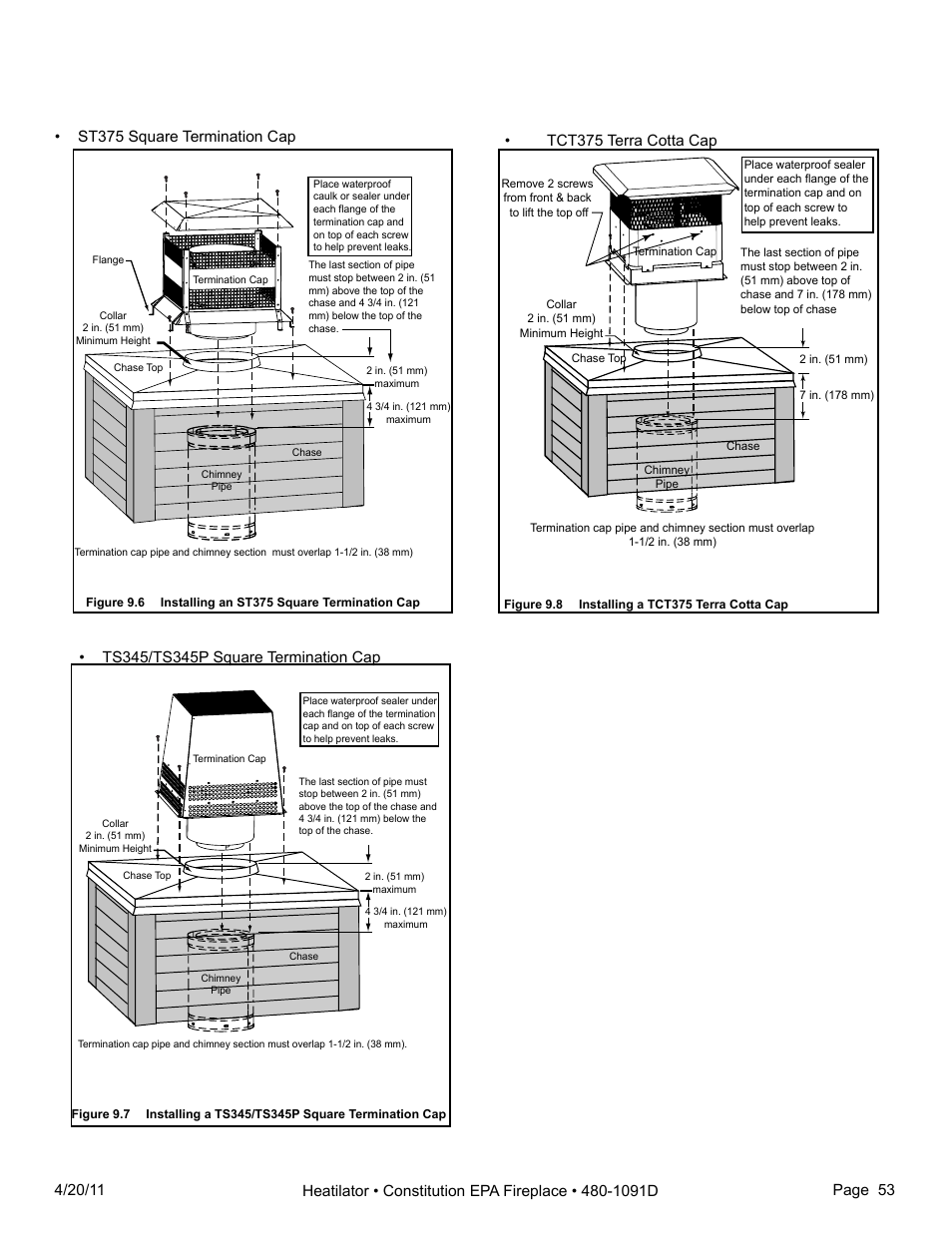 Tct375 terra cotta cap | Heatiator C40 User Manual | Page 53 / 71