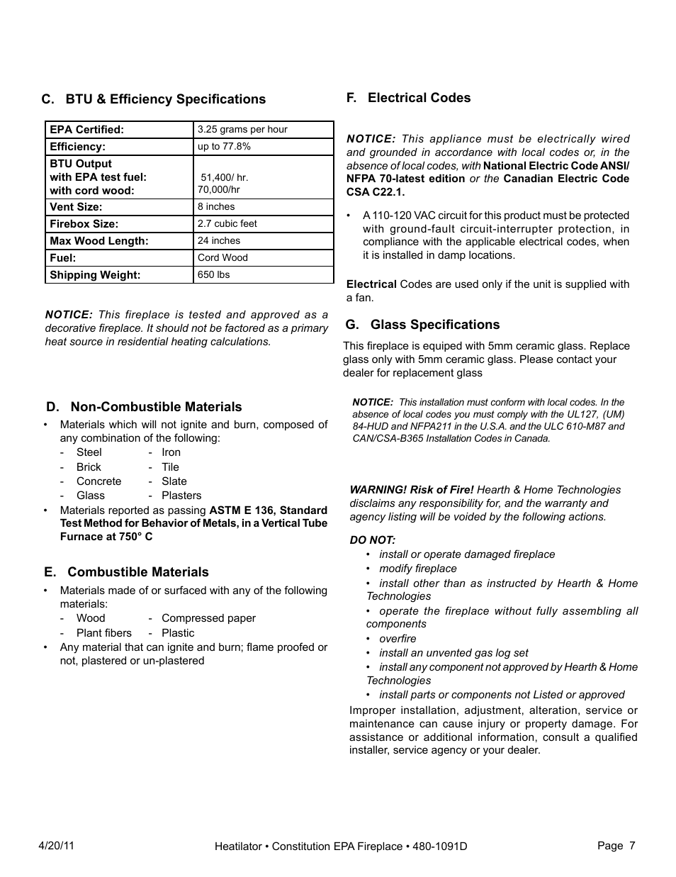 Heatiator C40 User Manual | Page 7 / 71
