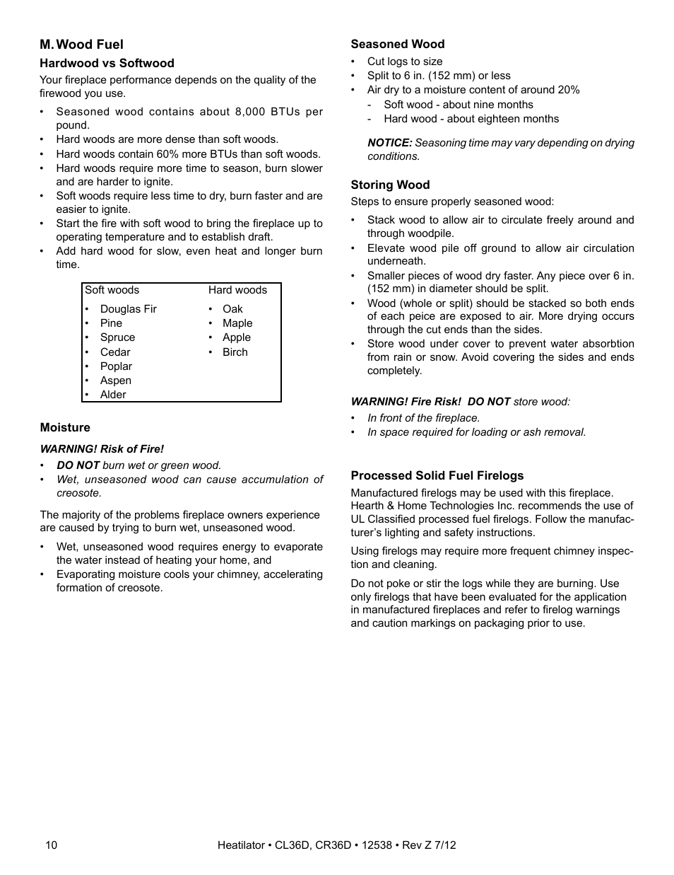 Heatiator Heatilator Wood Burning Fireplace CL36D User Manual | Page 10 / 48