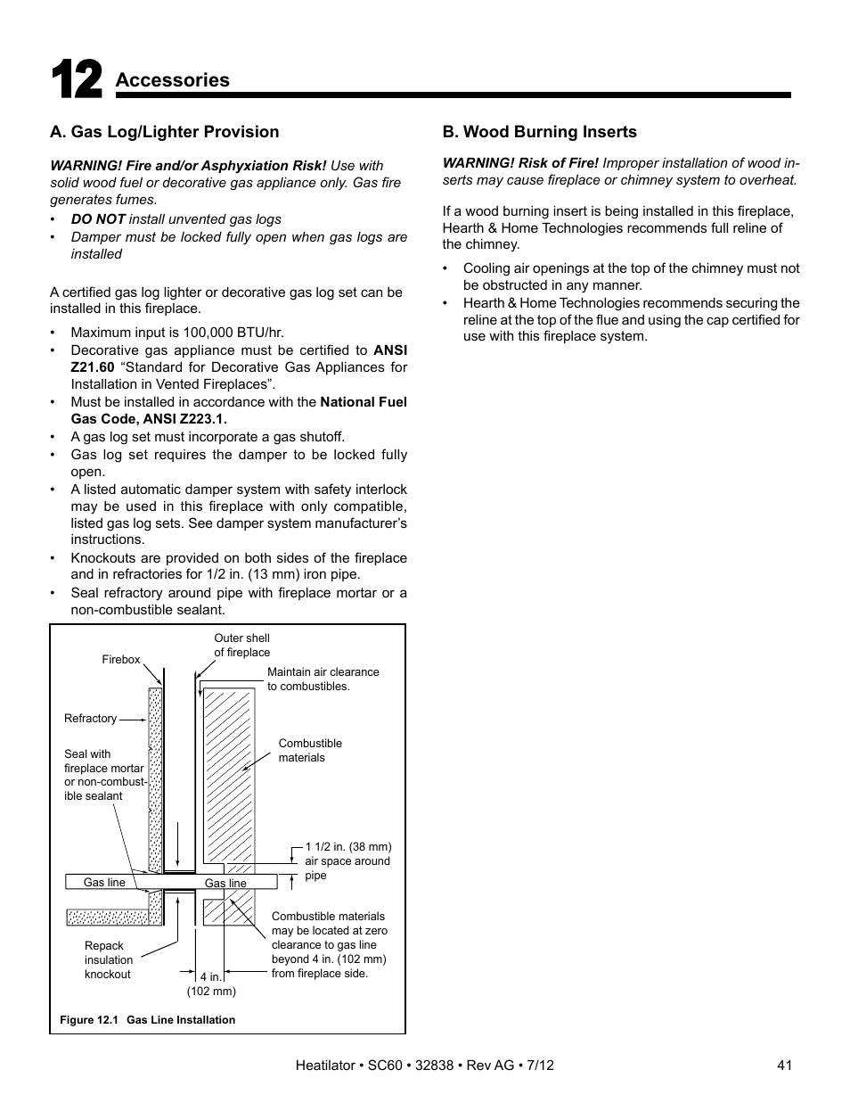 Accessories | Heatiator Heatilator Wood Burning Fireplace SC60 User Manual | Page 41 / 48