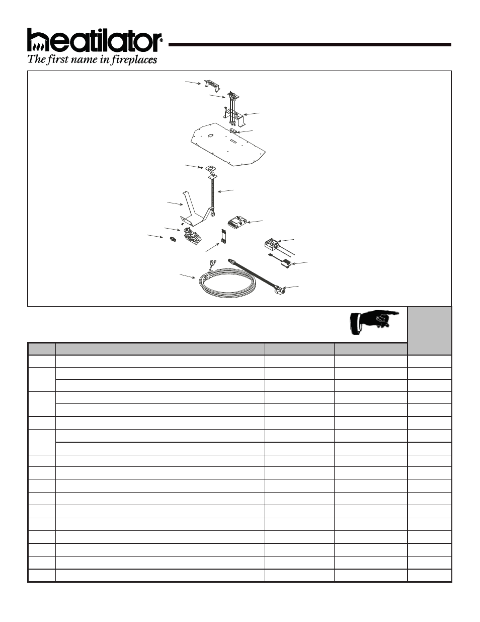 Rave4013i-c, Service parts, Stocked at depot | 12 valve assembly | Heatiator Heatilator Rave4013i-c User Manual | Page 68 / 70