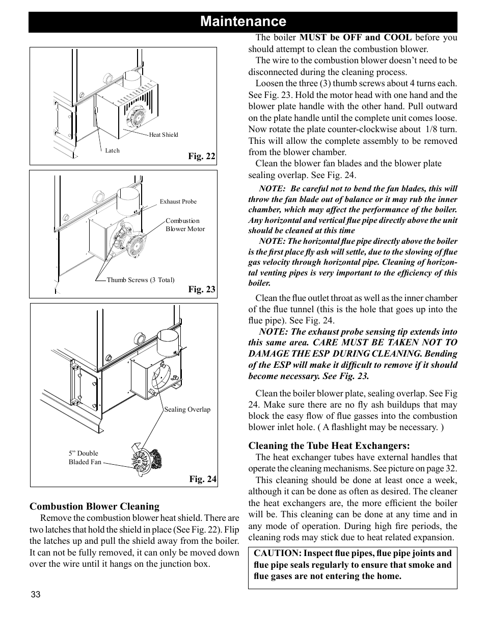 Maintenance | Heatiator Heatilator BH60 User Manual | Page 33 / 42
