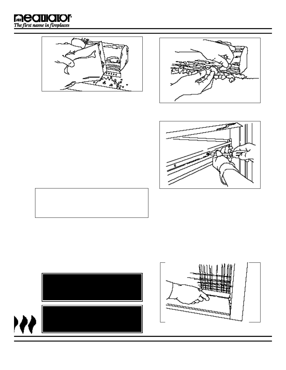 Warning | Heatiator Heatilator Fireplace GC150 User Manual | Page 18 / 28