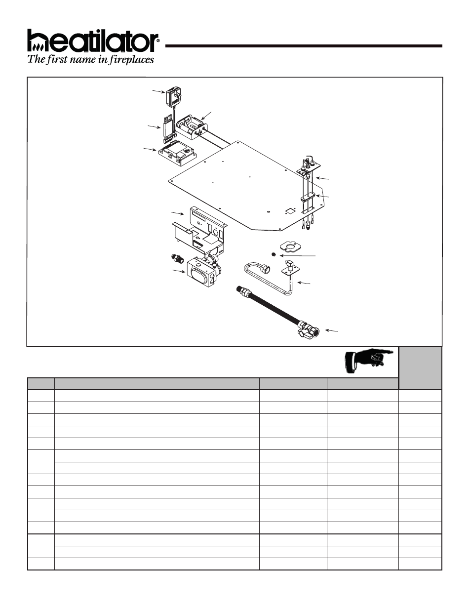 Gdst3831i, 9 valve assembly | Heatiator GDST3831I User Manual | Page 61 / 63