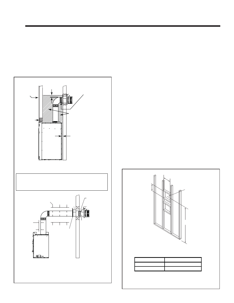 Vent clearances and framing, A. pipe clearances to combustibles, B. wall penetration framing | Heatiator Heatilator Fireplace IDV4833IT User Manual | Page 28 / 60